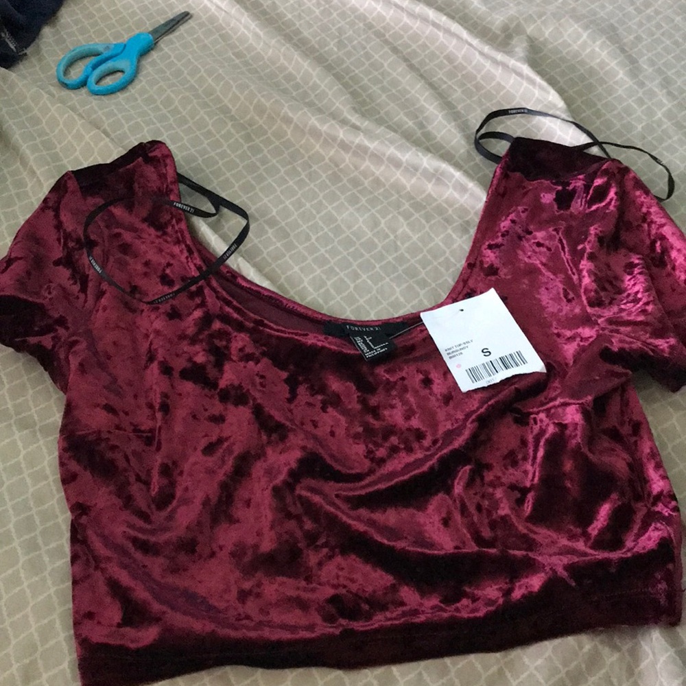 crushed Velvet Burgundy Top